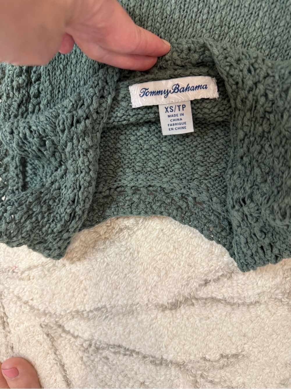 Tommy Bahama Cotton Linen Knit Sleeveless Sweater Tank Top XS Green - Picture 3 of 7